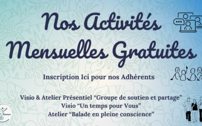 INSCRIVEZ VOUS ICI pour « Nos activités Mensuelles Gratuites de Mars « 