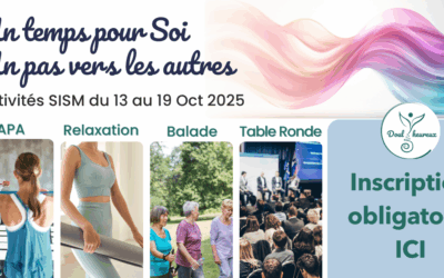 Programme et Inscription à nos activités gratuites lors des SISM (activités physiques, table ronde et balade Doul’Heureuse)